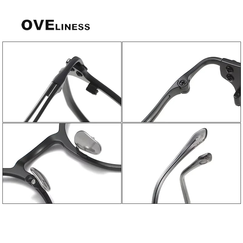 Oveliness Unisex Full Rim Flat Top Oval Titanium Acetate Eyeglasses 14121 Full Rim Oveliness   