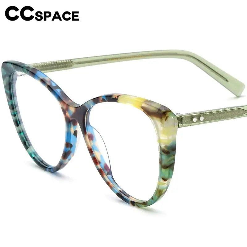 CCSpace Unisex Full Rim Square Cat Eye Acetate Eyeglasses 56932 Full Rim CCspace   