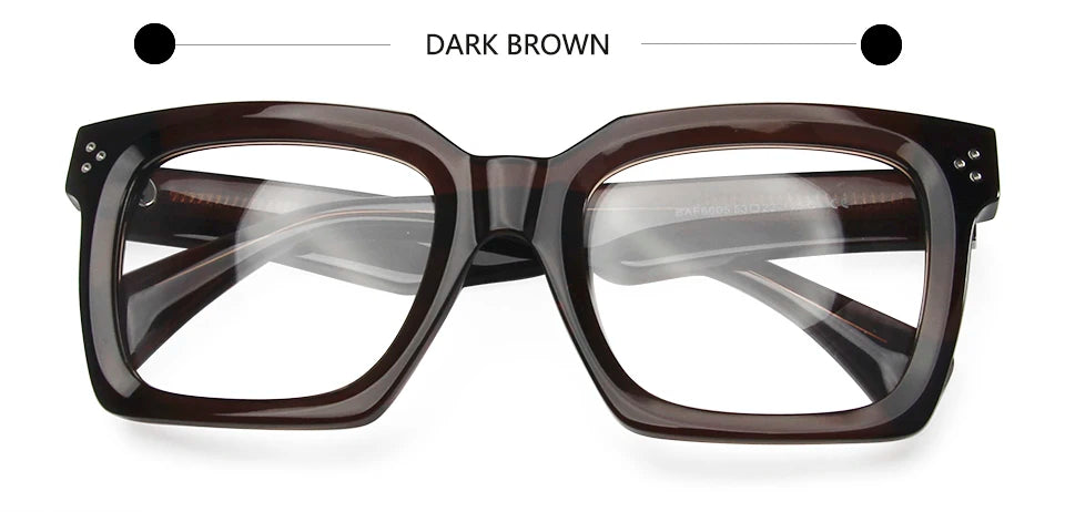 Esnbie Unisex Full Rim Square Thick Acetate Eyeglasses 246005
