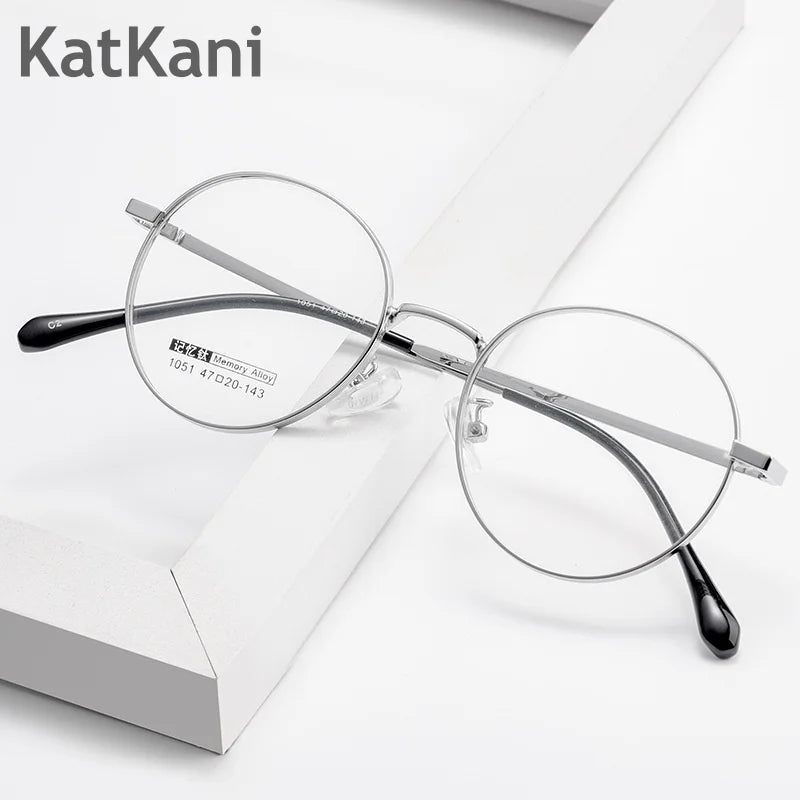 KatKani Womens Full Rim Small Round Alloy Eyeglasses J1051x Full Rim KatKani Eyeglasses   