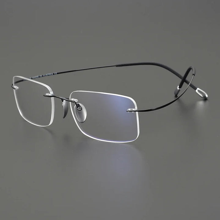 Momoja Unisex Rimless Square Titanium Eyeglasses 615353