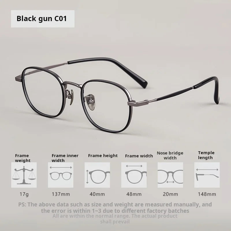 Xbora Women's Full Rim Flat Top Round Titanium Eyeglasses 98507