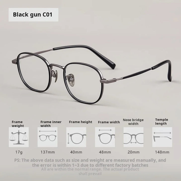Xbora Women's Full Rim Flat Top Round Titanium Eyeglasses 98507