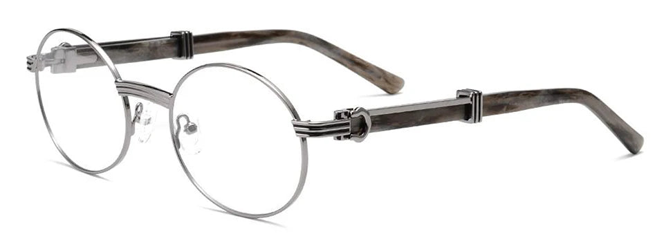 Esnbie Unisex Full Rim Round Alloy Eyeglasses 25SM083-1