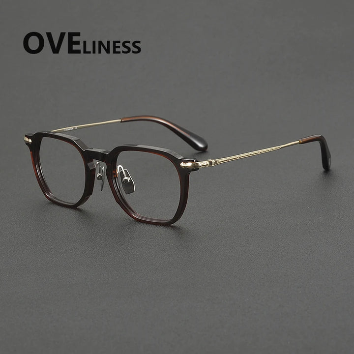 Oveliness Unisex Full Rim Square Titanium Acetate Eyeglasses 322146