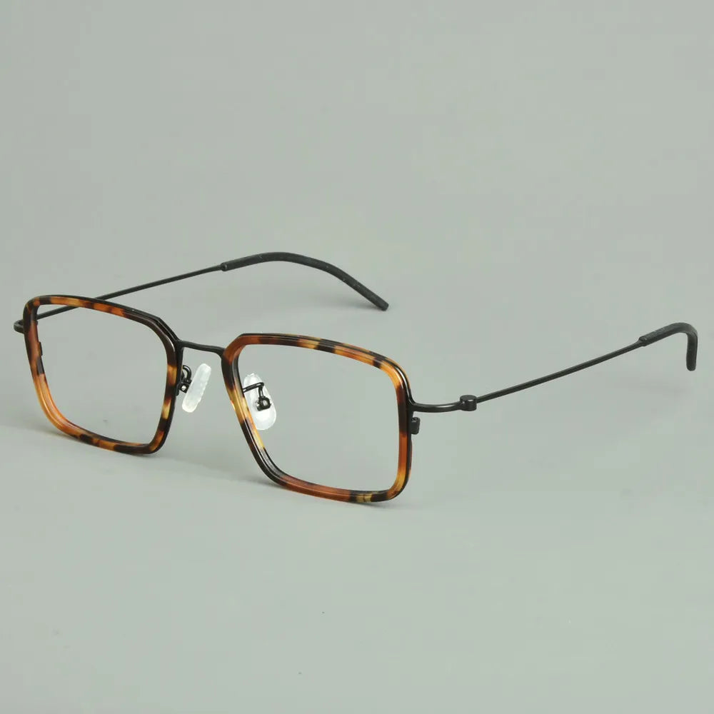 Aimee Unisex Full Rim Square Titanium Acetate Eyeglasses 14501 Full Rim Aimee Tortoise-Black  