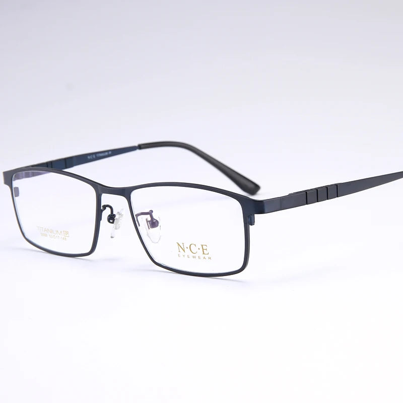 Reven Jate Men's Full Rim Polygon Square Titanium Eyeglasses 665009