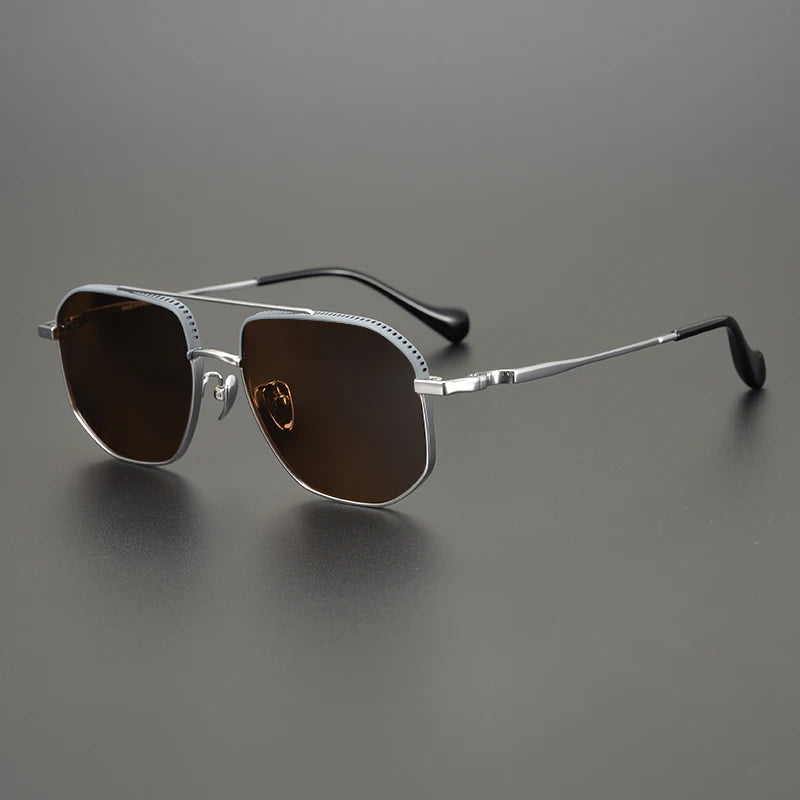 Bobbie Unisex Full Rim Pilot Titanium Polarized Sunglasses 1350Z