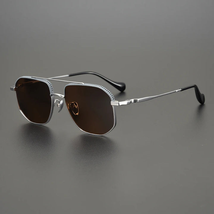 Bobbie Unisex Full Rim Pilot Titanium Polarized Sunglasses 1350Z