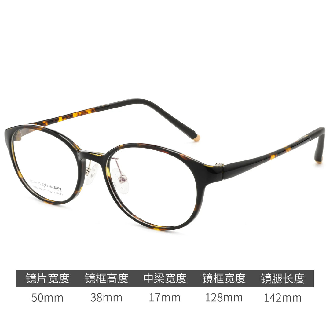 Gmei Optical 1218LS women's oval TR-90 titanium prescription eyeglasses — view 6
