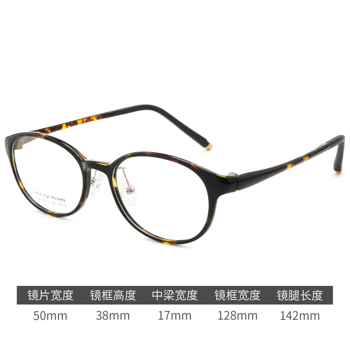 Gmei Optical 1218LS women's oval TR-90 titanium prescription eyeglasses — view 6