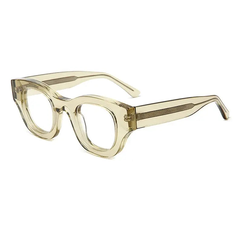 Gatenac Unisex Full Rim Square Thick Acetate Eyeglasses 237043 FuzWeb