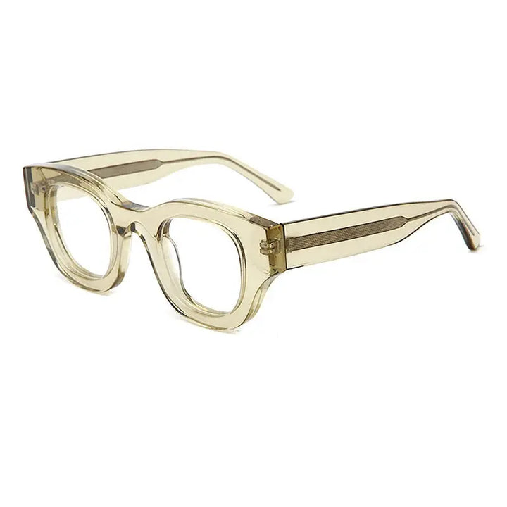 Gatenac Unisex Full Rim Square Thick Acetate Eyeglasses 237043 FuzWeb