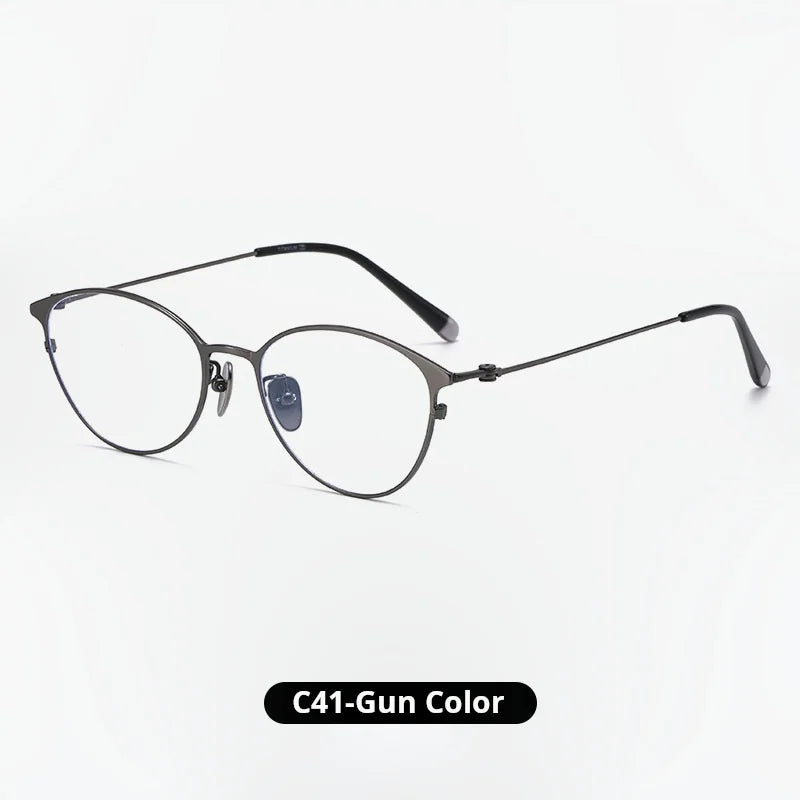 Momoja Women's Full Rim Oval Cat Eye Titanium Eyeglasses 720160