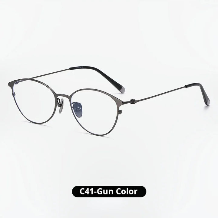 Momoja Women's Full Rim Oval Cat Eye Titanium Eyeglasses 720160