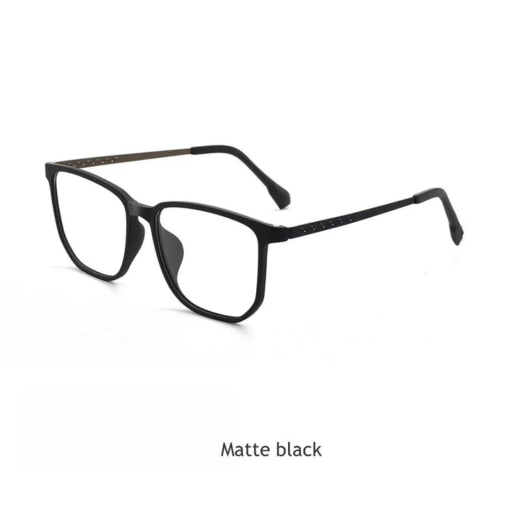 KatKani Men's Full Rim Square Tr 90 β Titanium Eyeglasses 91210 Full Rim KatKani Eyeglasses Matte Black CHINA 