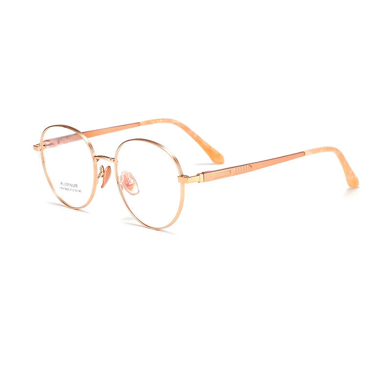 KatKani Women's Full Rim Oval Alloy Eyeglasses 9003 Full Rim KatKani Eyeglasses Rose Gold  