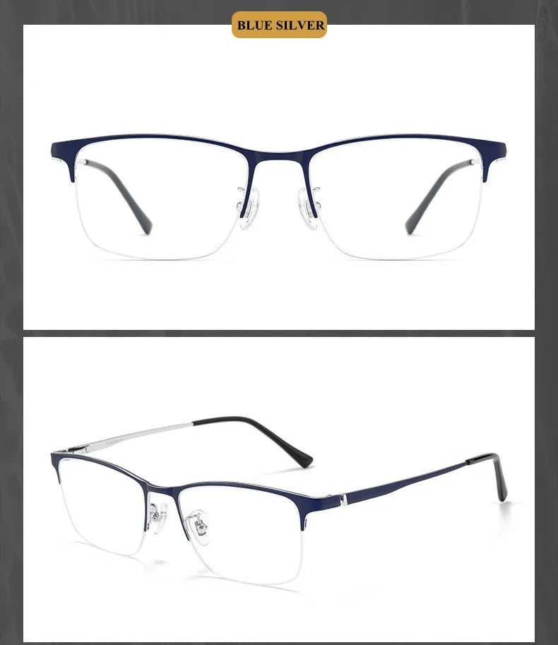 Chashma Ottica 89566 men's semi-rimless pure titanium prescription eyeglasses — view 8