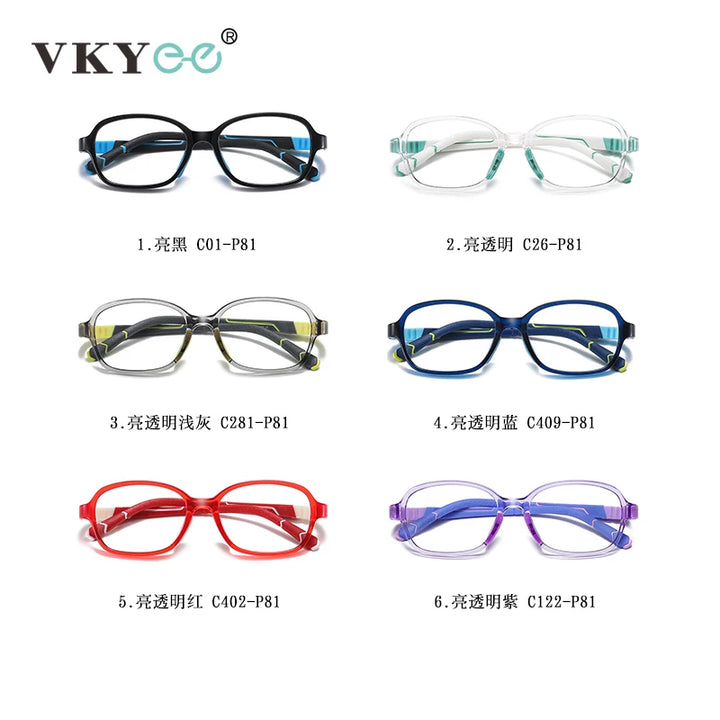 Vicky Unisex Youth's Full Rim Oval Tr 90 Silicone Eyeglasses V0818 Full Rim Vicky   