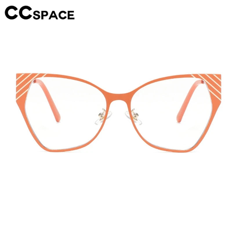 CCspace Women's Full Rim Square Butterfly Alloy Eyeglasses 300843 Full Rim CCSpace   