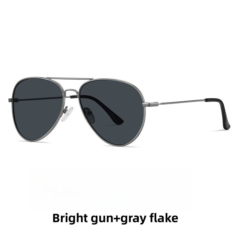 KatKani Unisex Full Rim Oval Double Bridge Alloy Sunglasses S3025 Sunglasses KatKani Sunglasses Bright gun  