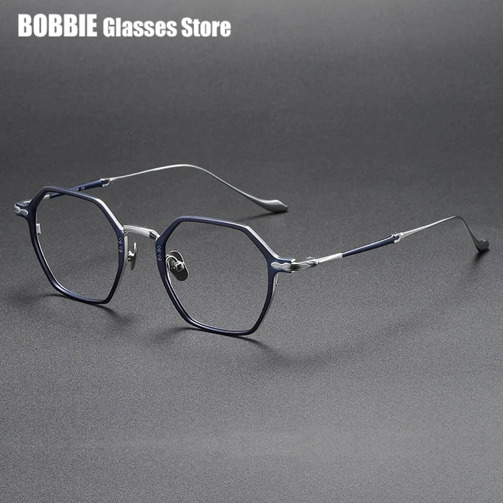 Bobbie Unisex Full Rim Flat Top Polygon Titanium Eyeglasses 893133