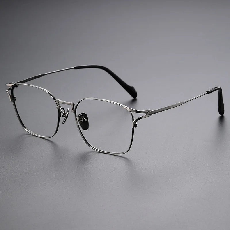 Zirosat Unisex Full Rim Square Titanium Eyeglasses 14702