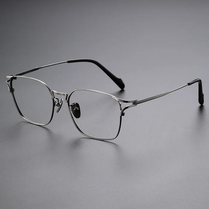 Zirosat Unisex Full Rim Square Titanium Eyeglasses 14702