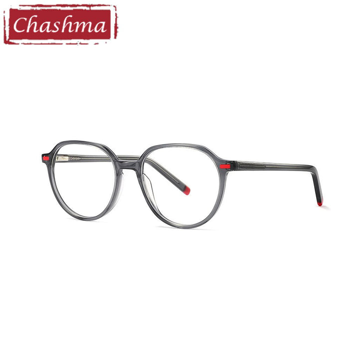 Chashma Unisex Children's Full Rim Oval Acetate Spring Hinge Eyeglasses 9043 Full Rim Chashma Gray  