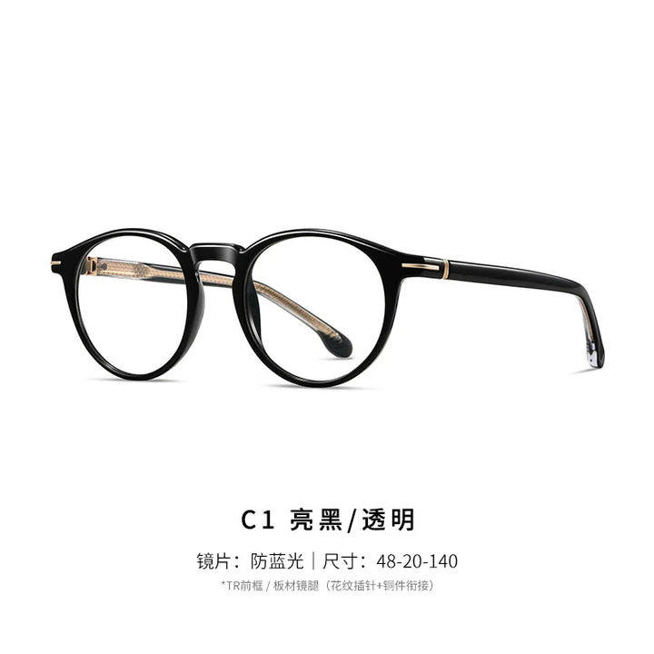 Reven Jate Unisex Full Rim Round Acetate Prescription Eyeglasses 32202 - view 8
