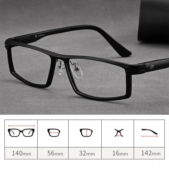 Hdcrafter Unisex Full Rim Rectangle Titanium Tr 90 Frames 262010 Hdcrafter Eyeglasses