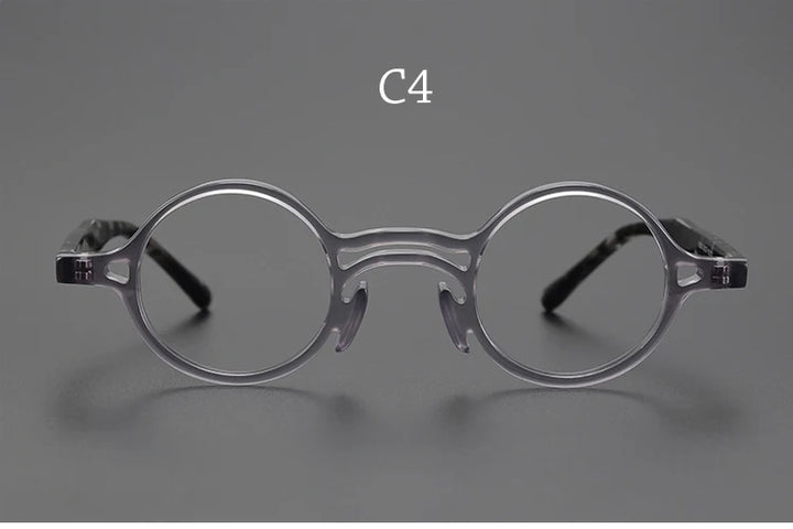 Yujo Men's Full Rim Small Round Double Bridge Acetate Eyeglasses 2058e Full Rim Yujo c4 CHINA 