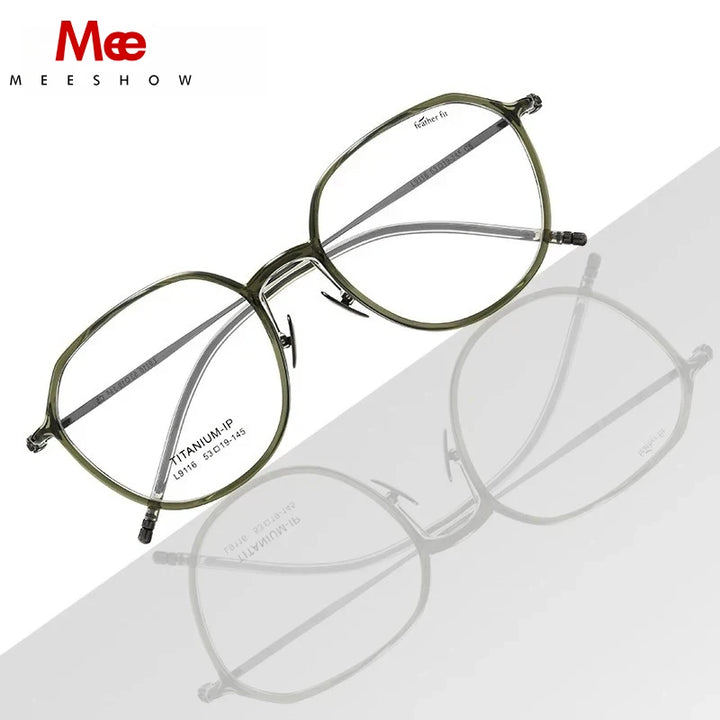 Meeshow Women's Full Rim Oval Tr 90 Titanium Reading Glasses  69116