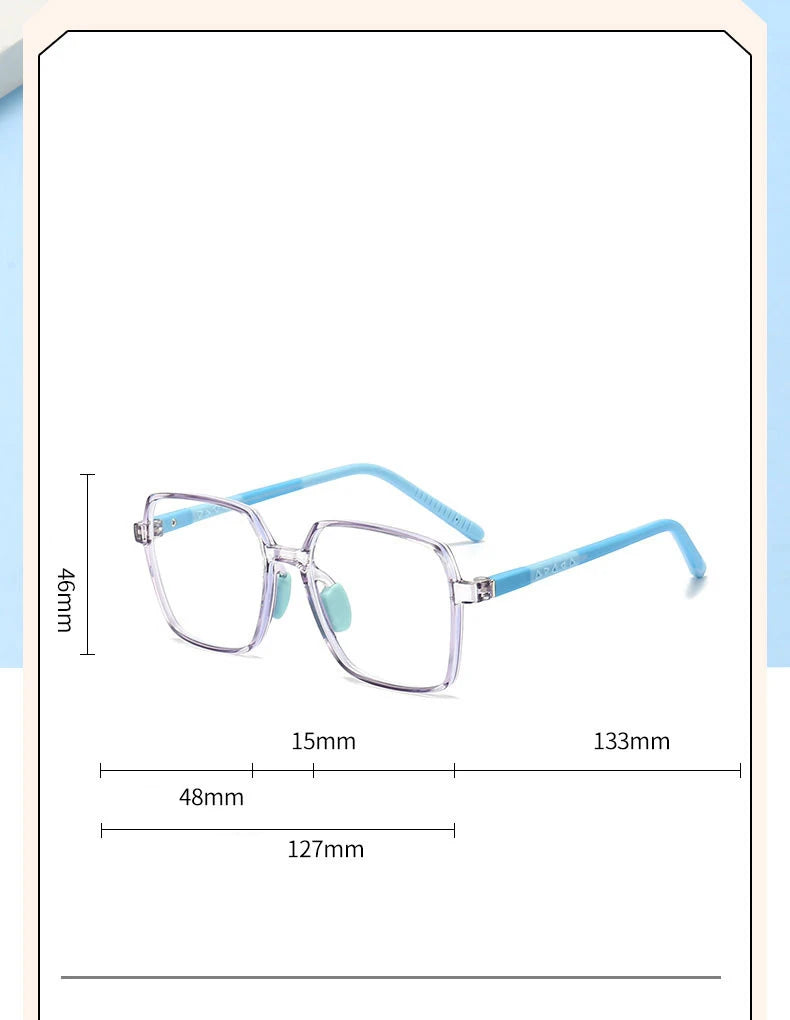 CCspace Unisex Children's Full Rim Square Tr 90 Titanium Eyeglasses 57511 Full Rim CCSpace   