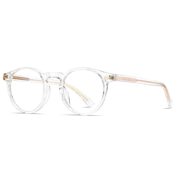 Kocolior Unisex Full Rim Round Tr 90 Acetate Hyperopic Reading Glasses 2083 Reading Glasses Kocolior Transparent 0 