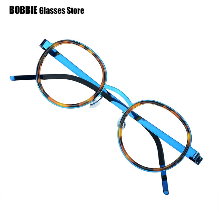 Bobbie Women's Full Rim Round Titanium Acetate Eyeglasses 621011