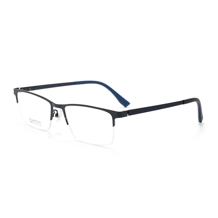 Yimaruili Men's Semi Rim Square Aluminium Alloy Eyeglasses 636809