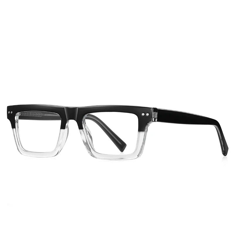 Reven Jate Unisex Full Rim Square Thick TR 90 Eyeglasses J2196 Full Rim Reven Jate C3  