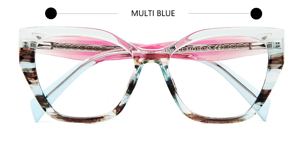 Esnbie Unisex Full Rim Square Cat Eye Tr 90 Titanium Eyeglasses 24071