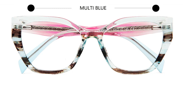 Esnbie Unisex Full Rim Square Cat Eye Tr 90 Titanium Eyeglasses 24071