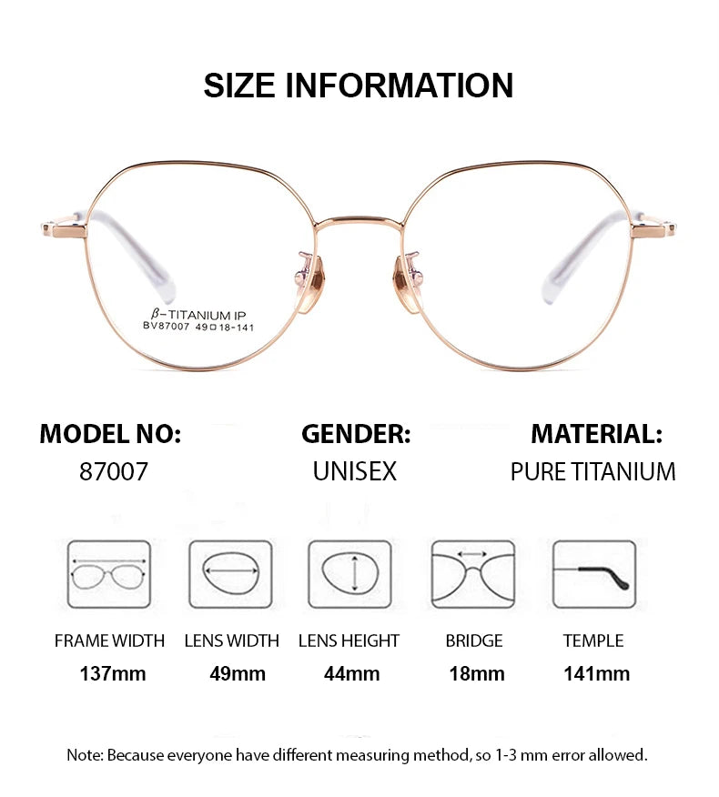 Summer Flower Women's Full Rim Flat Top Oval Titanium Eyeglasses 87007 Full Rim Summer Flower