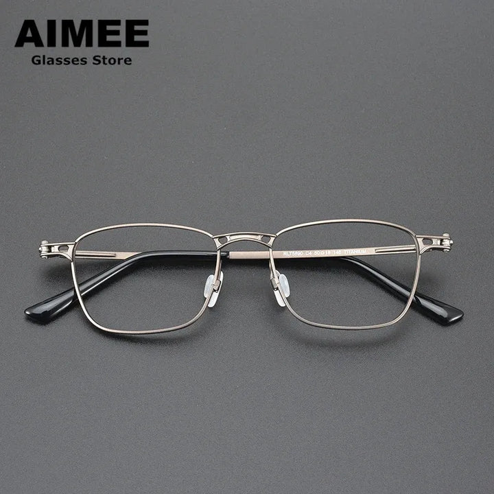 Aimee Unisex Full Rim Square Titanium Acetate Eyeglasses 5890