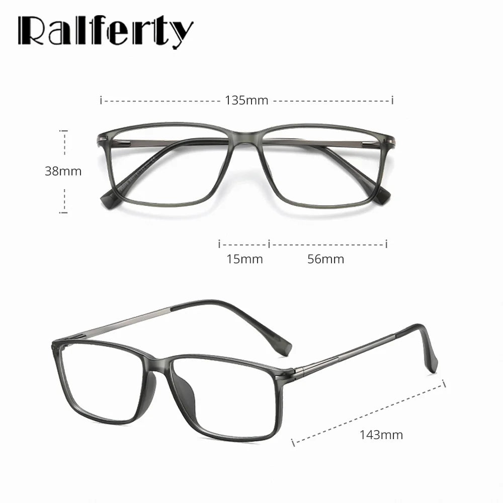 Ralferty Women's Full Rim Square Tr 90 Titanium Eyeglasses 895908