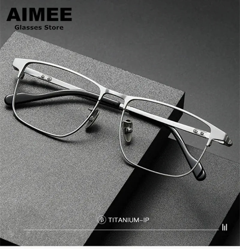 Aimee Unisex Full Rim Square Rectangle Titanium Acetate Eyeglasses 5159 Full Rim Aimee   