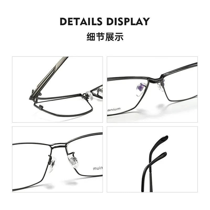 Bclear Men Full Rim Square Titanium Eyeglasses BSF-HM2336T
