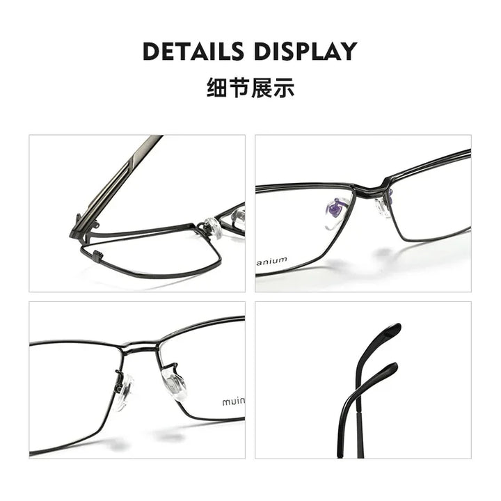 Bclear Men Full Rim Square Titanium Eyeglasses BSF-HM2336T