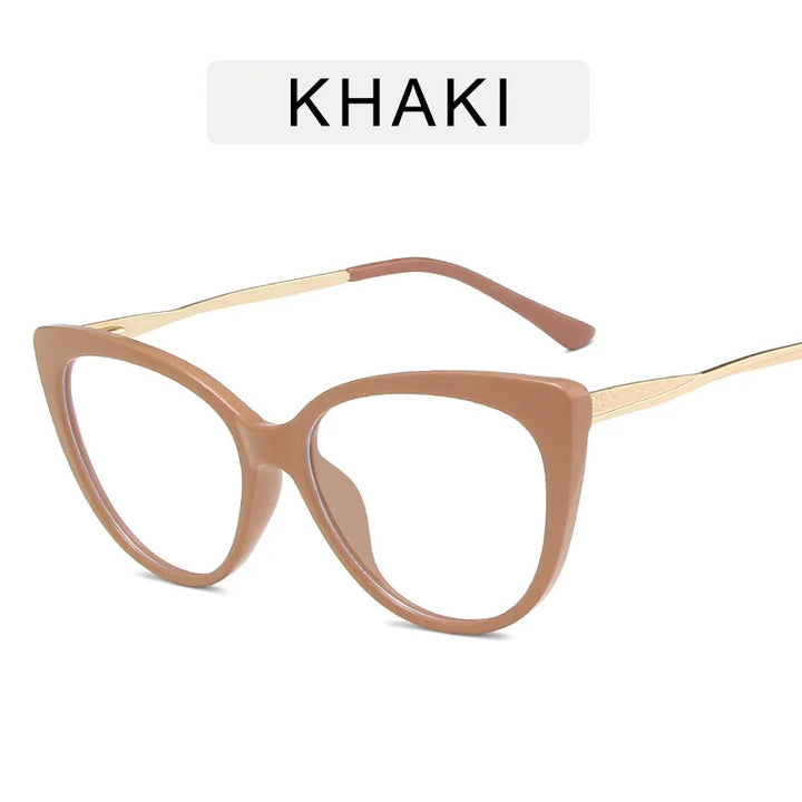 Zirosat Women's Full Rim Oval Cat Eye Tr 90 Alloy Eyeglasses 55018