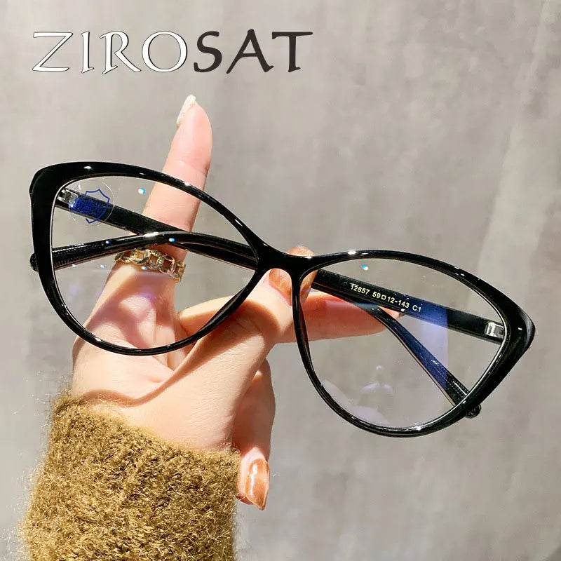 Zirosat Unisex Full Rim Oval Square Tr 90 Alloy Eyeglasses 12857