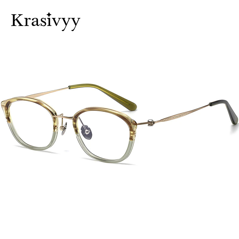 Krasivyy Unisex Full Rim Oval Titanium Prescription Eyeglasses ARLT6906