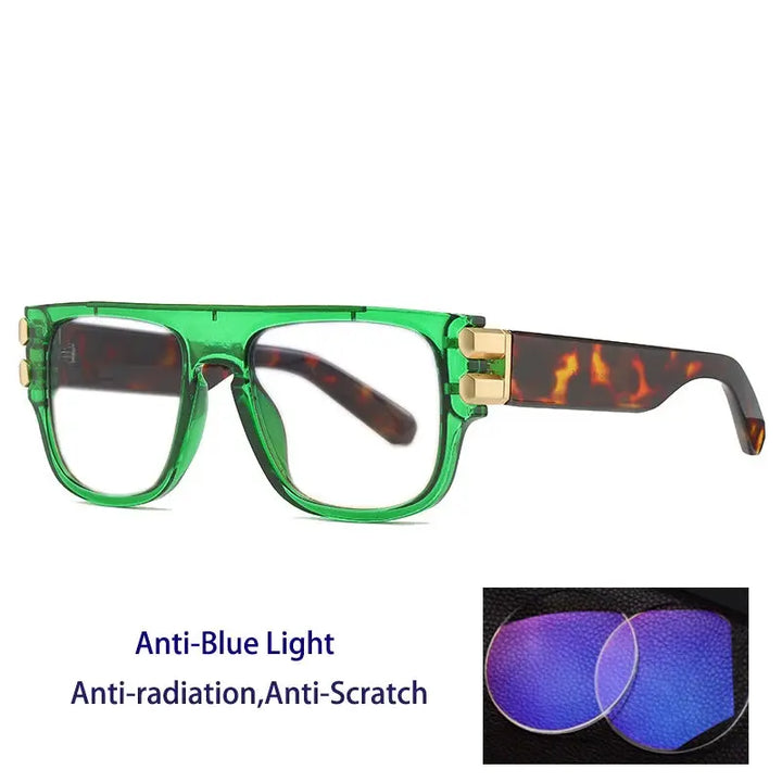 Kocolior 234200 Unisex Full Rim Square Brow Line Big PC Frames FuzWeb